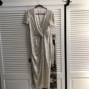 Stunning faux wrap sequin dress